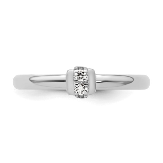 14k White Gold Stackable Expressions Diamond Ring