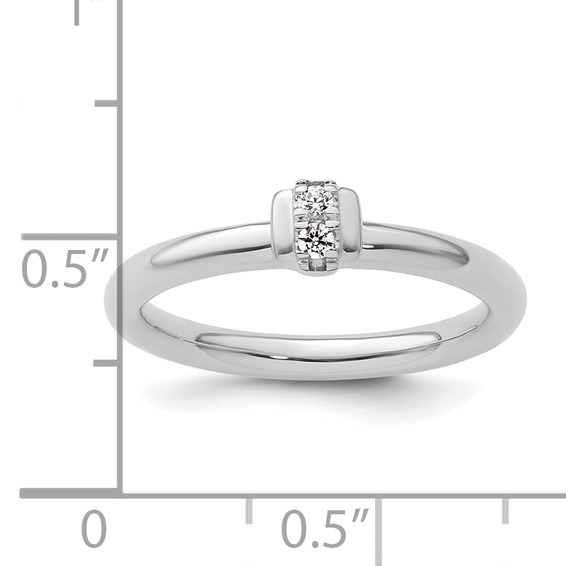 14k White Gold Stackable Expressions Diamond Ring