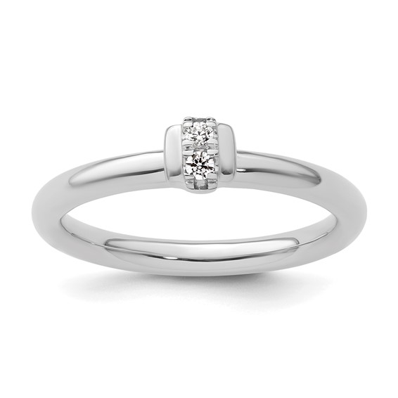 14k White Gold Stackable Expressions Diamond Ring