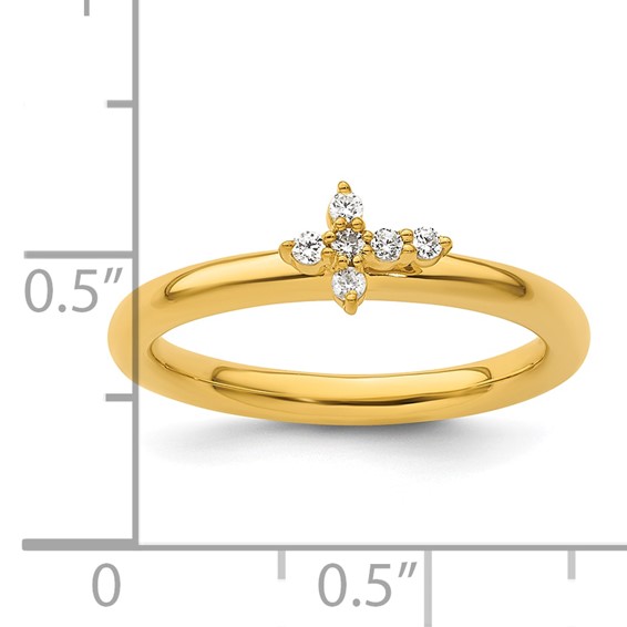 14k Stackable Expressions Diamond Cross Ring