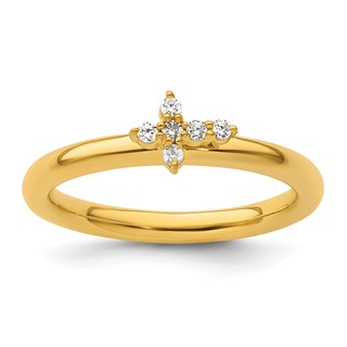 14k Stackable Expressions Diamond Cross Ring