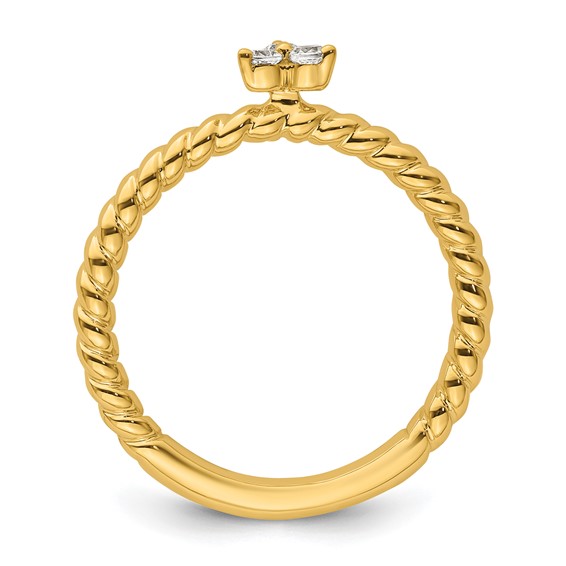 14k Stackable Expressions Diamond Twisted Ring