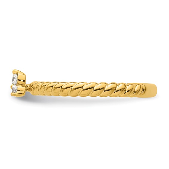 14k Stackable Expressions Diamond Twisted Ring