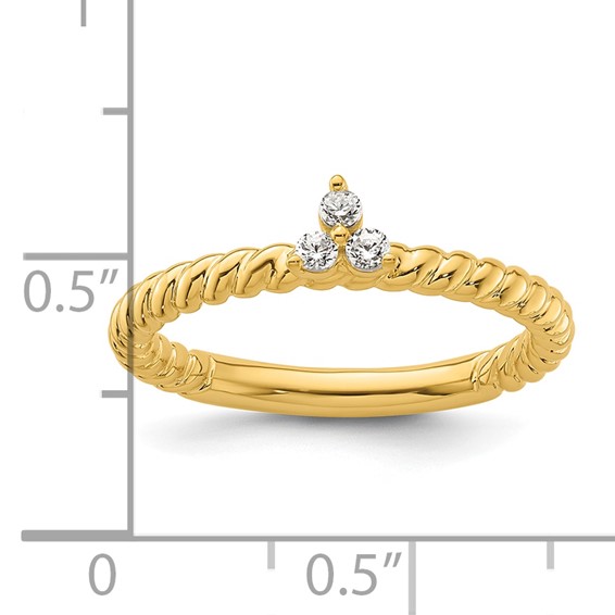14k Stackable Expressions Diamond Twisted Ring