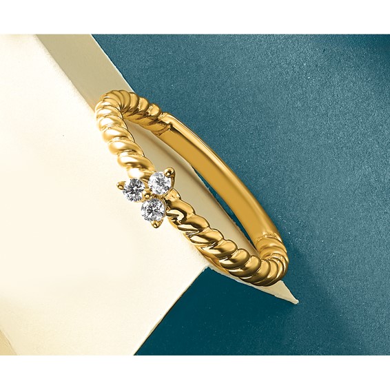 14k Stackable Expressions Diamond Twisted Ring