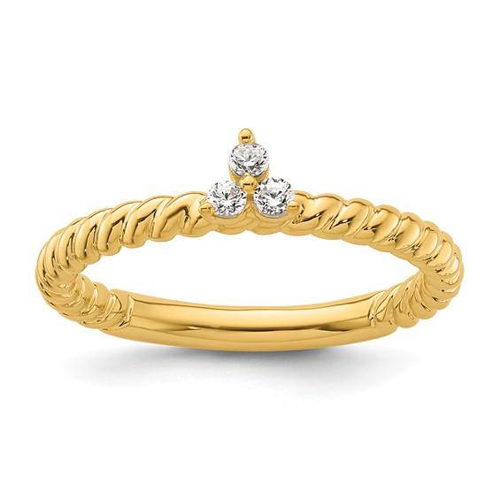 14k Stackable Expressions Diamond Twisted Ring