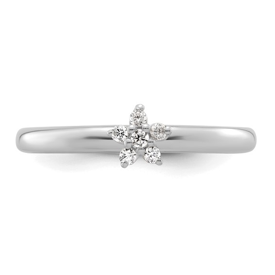 14k White Gold Stackable Expressions Diamond Star Ring
