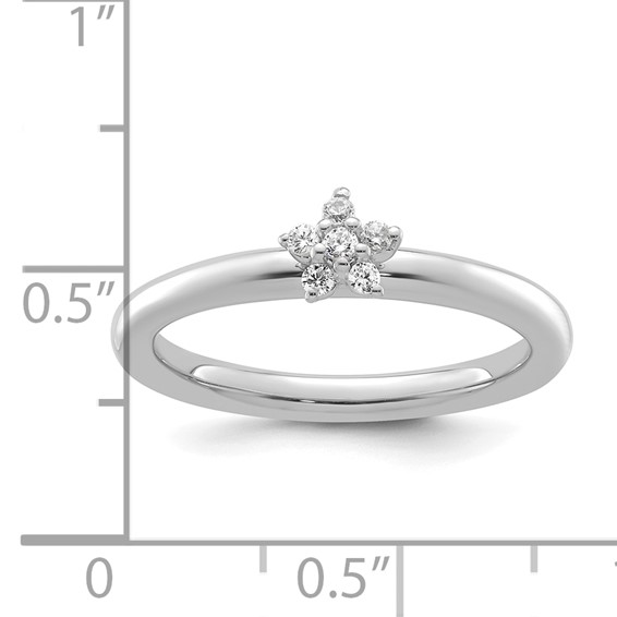 14k White Gold Stackable Expressions Diamond Star Ring