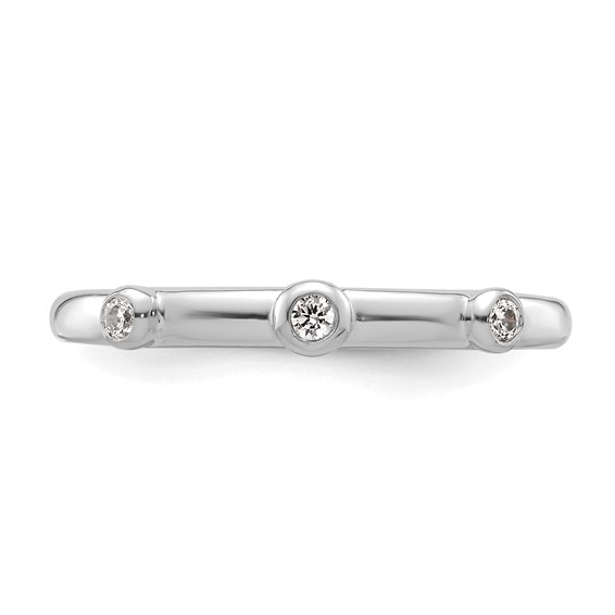 14k White Gold Stackable Expressions Diamond Ring
