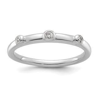 14k White Gold Stackable Expressions Diamond Ring