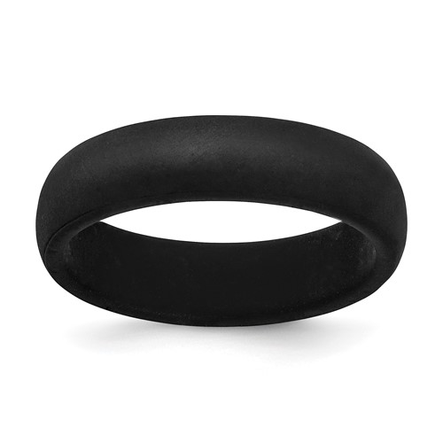 Silicone Black 5.7mm Domed Band, Size 5