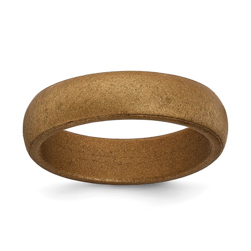 Silicone Bronze Metallic 5.7mm Domed Band, Size 10
