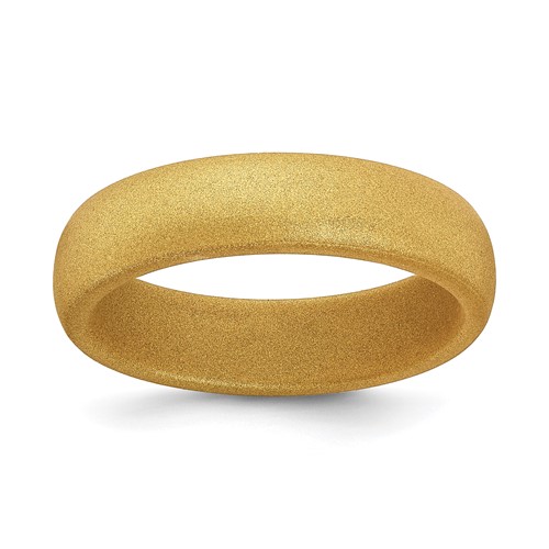 Silicone Gold Metallic 5.7mm Domed Band Size 7