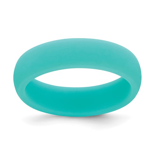 Silicone Sky Blue 5.7mm Domed Band, Size 6