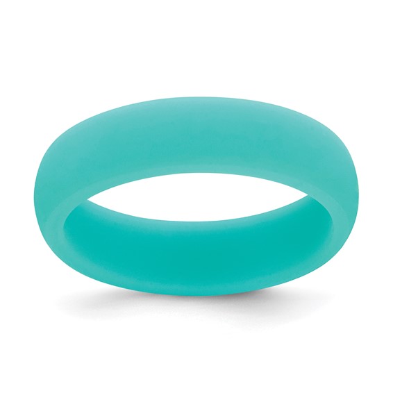 Silicone Sky Blue 5.7mm Domed Band Size 5