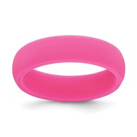 Silicone Hot Pink 5.7mm Domed Band view 1