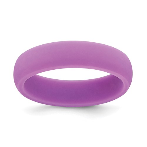 Silicone Purple 5.7mm Domed Band, Size 10