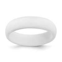 Silicone White 5.7mm Domed Band view 1