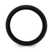 Silicone Black 8mm Domed Band - Size 10 view 2
