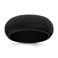 Silicone Black 8mm Domed Band - Size 10 view 1
