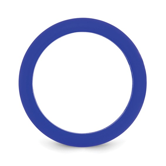 Silicone Blue 8mm Domed Band Size 7