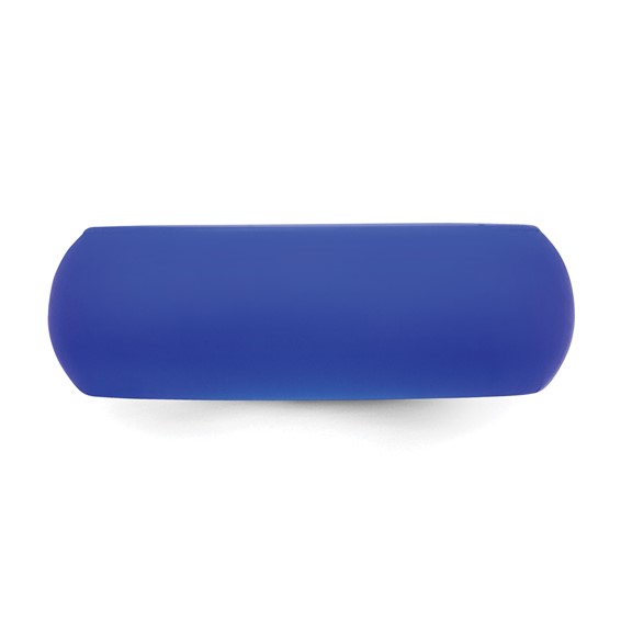 Silicone Blue 8mm Domed Band Size 7