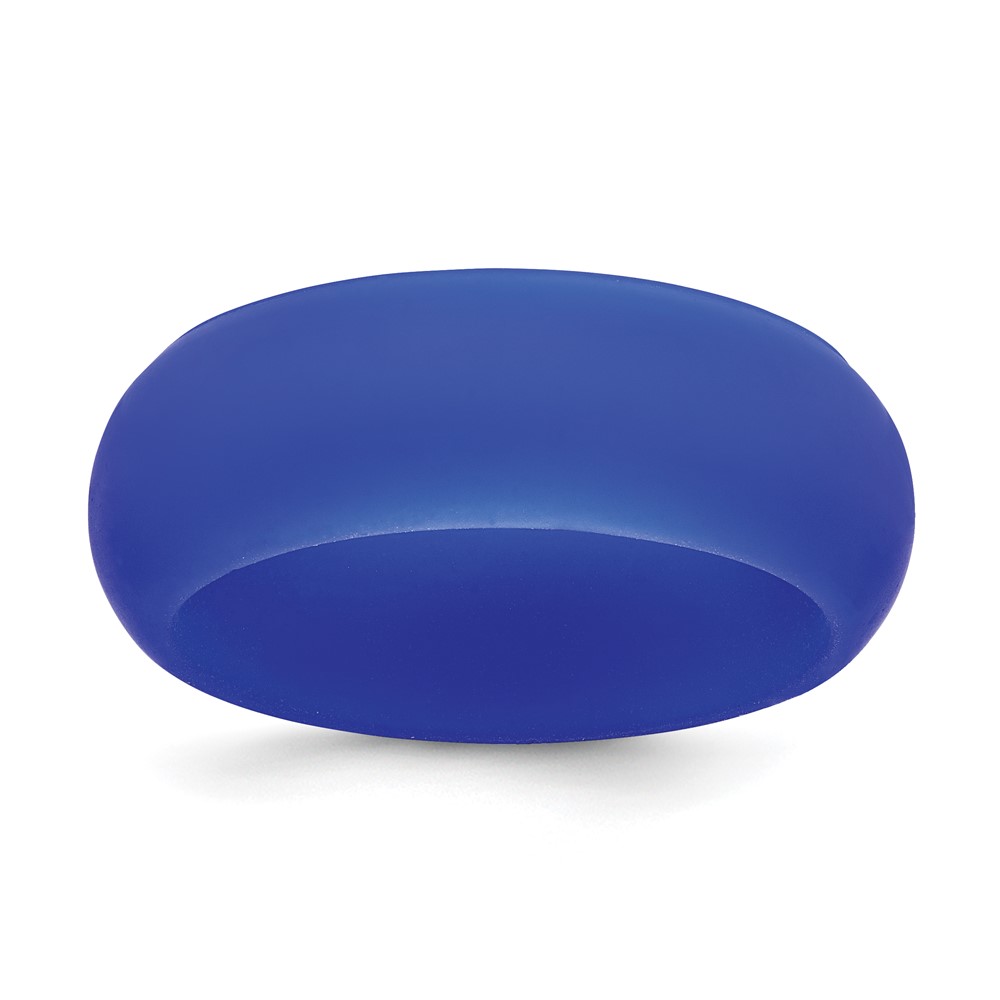 Silicone Blue 8mm Domed Band - Size 6