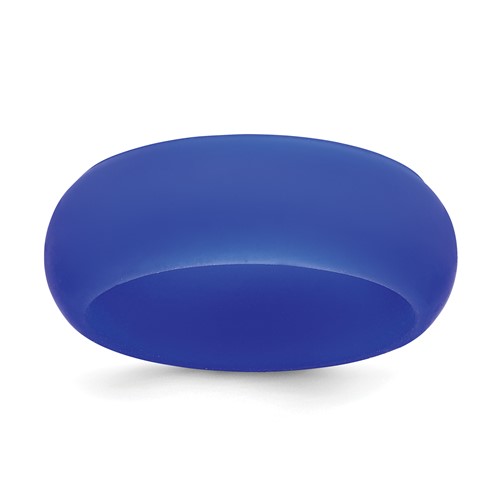 Silicone Blue 8mm Domed Band, Size 8