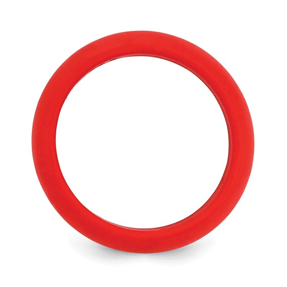 Silicone Red 8mm Domed Band Size 7