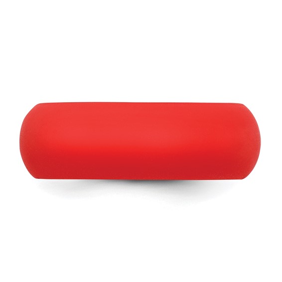 Silicone Red 8mm Domed Band Size 7
