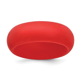 Silicone Red 8mm Domed Band Size 7
