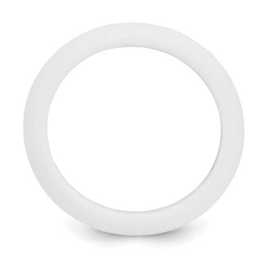 Silicone White 8mm Domed Band Size 7