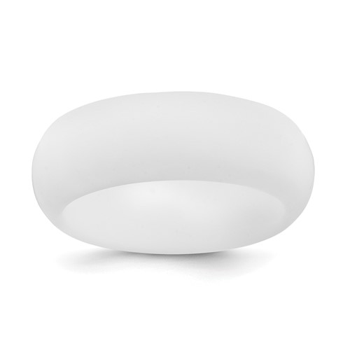 Silicone White 8mm Domed Band, Size 10