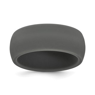 Silicone Dark Grey 8.7mm Domed Band Size 7
