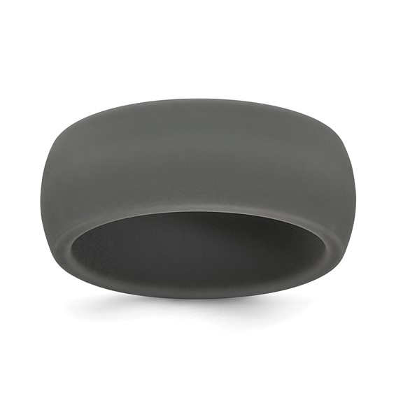 Silicone Dark Grey 8.7mm Domed Band Size 7