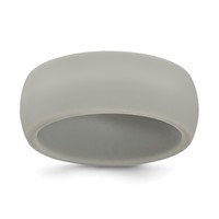 Silicone Light Grey 8.7mm Domed Band - Size 10 view 1