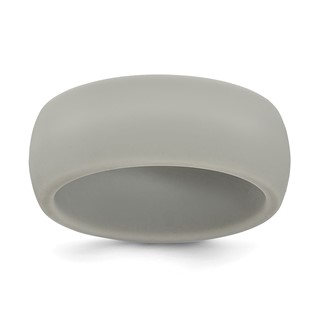 Silicone Light Grey 8.7mm Domed Band Size 7