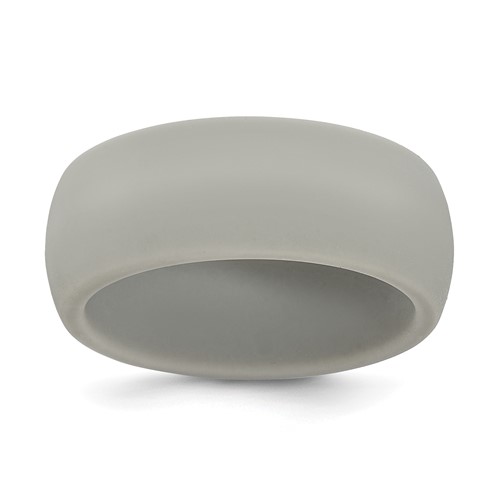 Silicone Light Grey 8.7mm Domed Band, Size 10