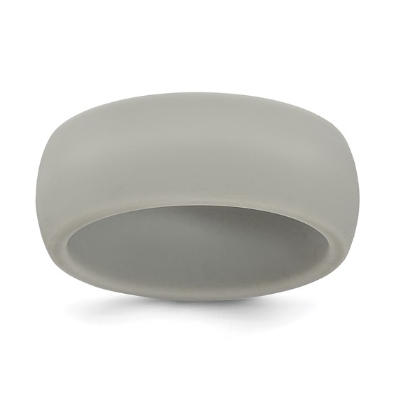 Silicone Light Grey 8.7mm Domed Band Size 7