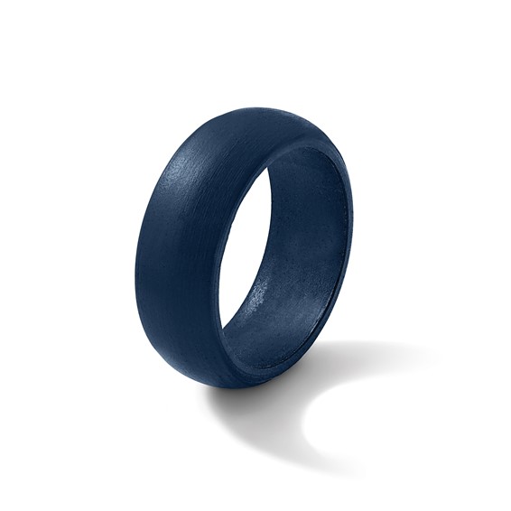 Silicone Navy Blue 8.7mm Domed Band Size 7