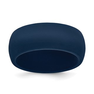 Silicone Navy Blue 8.7mm Domed Band Size 7