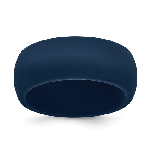 Silicone Navy Blue 8.7mm Domed Band, Size 14