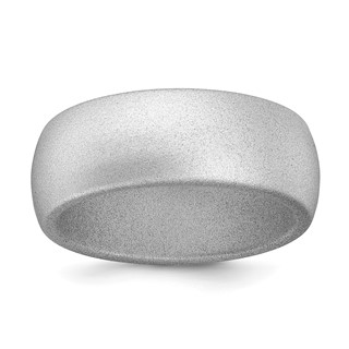 Silicone Silver Metallic 8.7mm Domed Band Size 7