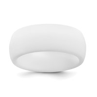 Silicone White 8.7mm Domed Band view 1
