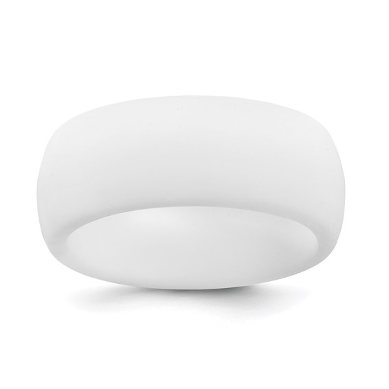Silicone White 8.7mm Domed Band Size 7