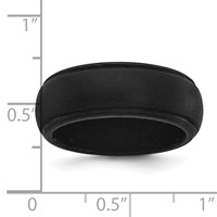 Silicone Black 8mm Ridged Edge Band view 4