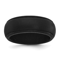 Silicone Black 8mm Ridged Edge Band view 1
