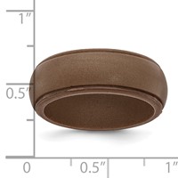 Silicone Bronze Metallic 8mm Ridged Edge Band view 4