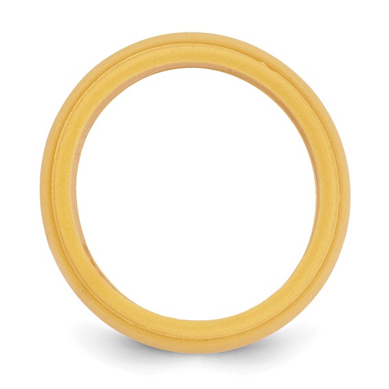 Silicone Gold Metallic 8mm Ridged Edge Band Size 10