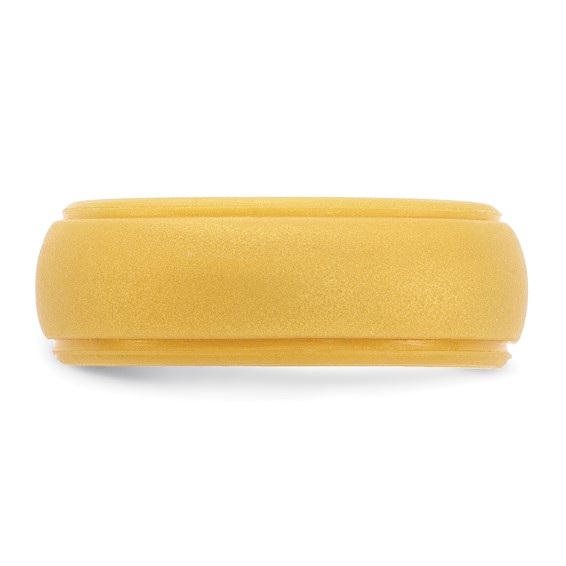 Silicone Gold Metallic 8mm Ridged Edge Band Size 10